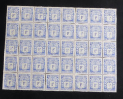 OCEANIE - 1948 - Taxe TT N°YT. 21 - 1f Outremer - Bloc De 40 - Neuf Luxe ** / MNH - Strafport