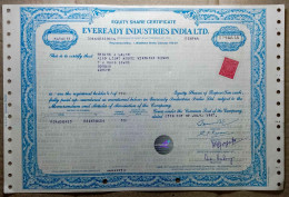 INDIA 1997 EVEREADY INDUSTRIES INDIA LIMITED, BATTERIES & ELECTRICAL ACCESSORIES MANUFACTURER....SHARE CERTIFICATE - Industrie