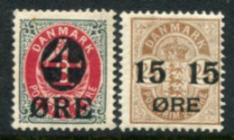 DENMARK 1904  Surcharges LHM / *.  Michel 40Z-41 - Neufs