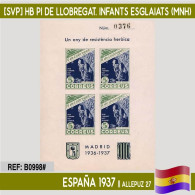 B0998# España 1937 [SVP] HB Pi De Llobregat. Infants Esglaiats (MNH) - Republican Issues