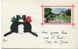 SAINT PAUL CAP De JOUX - UNE GROSSE BISE Par L'ILLUSTRATEUR RENE - CARTE ASSEZ RARE - - Saint Paul Cap De Joux