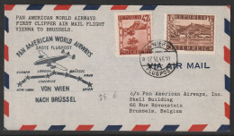 1946, PANAM, Erstflug, Wien-Brussels - Erst- U. Sonderflugbriefe