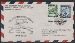 1946, PANAM, Erstflug, Wien-Prague - First Flight Covers
