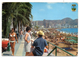 Espagne --BENIDORM--1972--Promenade Et Plage Du Levant ( Animée Et Jolie Fille En Maillot 2 Pièces)...timbre..cachet - Autres & Non Classés