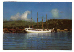 Polynésie Française --TAHITI ---PAPEETE--1991 - Ville Et Port De Papeete  ( Bateau "Wind-Song "....timbre Ananas..cachet - Französisch-Polynesien