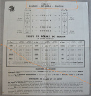 Ancien Dépliant Horaire (Time Table) Tarif AIR FRANCE Indicateur AVION SAIGON NOUMEA Extrême Orient Vietnam 1955 - Horaires