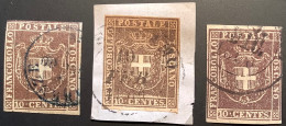 Toscana 1860 Sa. 19 1c THREE DIFFERENT SHADES Including One VF With Four Margins ! Used (Tuscany Toscane - Tuscany