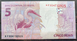 Brazil Banknote R$ 5 Reais Second Family HF2925 Guedes And Campos Heron Bird UNC - Brésil
