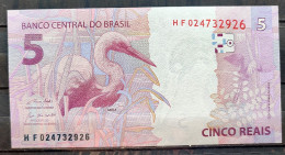 Brazil Banknote R$ 5 Reais Second Family HF2926 Guedes And Campos Heron Bird UNC - Brésil