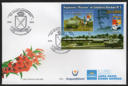 URUGUAY 2023 (Militar, Education, Tanks, Armored Vehicles, Horses, Winged Horses) - 1 Cover With Special Postmark - Otros (Tierra)