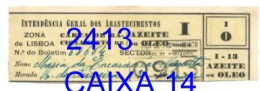 WWII: Carta De Racionamento De Azeite Ou Oleo - INTENDÊNCIA GERAL DOS ABASTECIMENTOS - Anos 40 - Portugal
