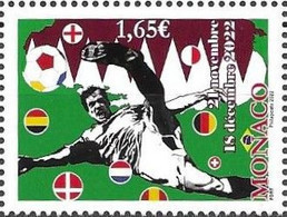 MONACO, 2022, MNH, FOOTBALL, WORLD CUP, QATAR, 1v - 2022 – Qatar