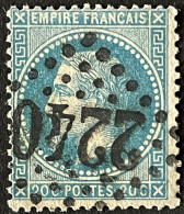 YT 29B LGC 2240 Marseille Bouches-du-Rhone (12) Indice 1 1863-70 Napoléon III Lauré, 20c Bleu France – 6ciel - 1863-1870 Napoléon III Lauré