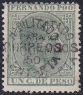 Fernando Po 1884 Sc 9 Ed 9hh MNG(*) Double Black Overprint Variety - Fernando Po