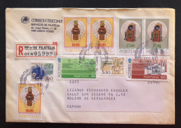 PORTUGAL, Registered Circulated Cover To Spain (Barcelona), « Tourism », « Telephone », « Telecommunications »,1982 - Lettres & Documents