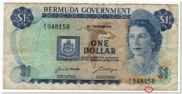BERMUDA,1 DOLLAR,1970,P.23a,aF,SMALL TEAR - Bermude
