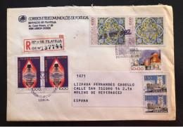 PORTUGAL, Registered Circulated Cover To Spain (Barcelona),  « Health »,  «  Tiles », « Azulejo », « Architecture »,1982 - Cartas & Documentos