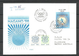 Estland Estonie Estonia 1998 Olympic Games Nagano Michel 316 FDC, Used R-Brief - Inverno1998: Nagano