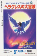 Carte Prépayée JAPON - DISNEY - HERCULES & Cheval Horse - JAPAN Prepaid Movie Cinema Film Metro Ticket Card - Disney