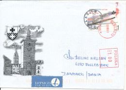 Poland Cover Sent To Denmark With Red Meter Cancel And A Stamp Elblag 12-9-2001 - Lettres & Documents
