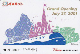 Rare Carte JAPON - DISNEY RESORT LINE - GRAND OPENING 2001 - Train & MONT FUJI - JAPAN Prepaid Card / PLEASE READ - Disney