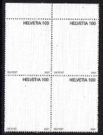 Switzerland 2021 Block Of 4 Stamps Made From Canvas  - Unusual - Brieven En Documenten