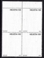Switzerland 2021 Block Of 4 Stamps Made From Canvas  - Unusual - Lettres & Documents