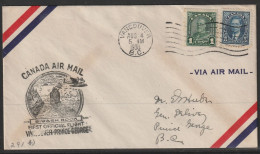 1938, First Flight Cover, Vancouver-Prince George - Primeros Vuelos