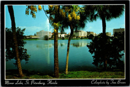 Florida St Petersburg Skyline Reflected From Mirror Lake - St Petersburg