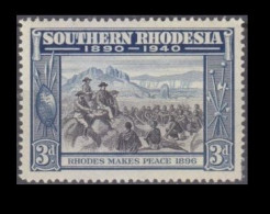1940 Southern Rhodesia 59 MLH Rhodes Makes Peace - Southern Rhodesia (...-1964)
