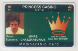 BULARIA Casino Card - PRINCESS CASINO SOFIA ,used - Tarjetas De Casino