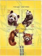 2010 Fauna  PANDA - PANDAS 4v.- S/S – Used/oblit.(O)  Bulgaria / Bulgarie - Used Stamps