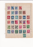 Lot De 34 Timbres Algérie Oblitérés Fixés Sur Une Feuille Avec Charnière - Colecciones & Series