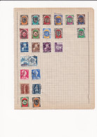 Lot De 22 Timbres Algérie Oblitérés Et Neufs Fixés Sur Une Feuille Avec Charnière - Collections, Lots & Series