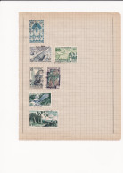 Madagascar 7 Timbres Oblitérés Fixés Sur Une Feuille Avec Charnière France Libre Poste Aérienne Vanille FIDES Pachypodes - Other & Unclassified