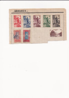 Dahomey AOF Lot De 8 Timbres Oblitérés Et Neufs Fixés Sur Une Feuille Avec Charnière - Autres & Non Classés