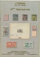 CATALOGUE 16 EME VENTE A PRIX NETS DE J. KALKSTEIN 2010 - Catalogues For Auction Houses