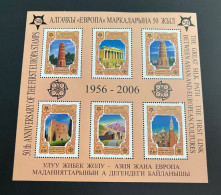 13-8-2023 (stamp) EUROPA 50th Anniversary 1956-2006 Mini-sheet (issued In 2005) Kyrgyzstan (13 X 13,5 Cm) - 1999