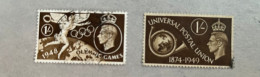 13-8-2023 (stamp) Selection Of 2 UK 1948 (higher Values) Olympic Used Stamps + UPU (1949) - Verano 1948: Londres