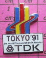 912A Pin's Pins / Beau Et Rare / SPORTS / TOKYO 1991 TDK CHAMPIONNAT DU MONDE ATHLETISME - Athlétisme