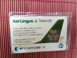 Phonecard Aer Lingus New With Blister Rare - Mercury Communications & Paytelco