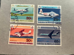 13-8-2023 (stamp) Aviation - Nouvelles Hebrides (set Of 4 Used Stamps) - Used Stamps