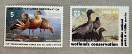 13-8-2023 (stamp) 1989 + 1994 - Australian Wetland Conservation (cinderella Duck Stamps) Mint / Neuf - Cinderelas