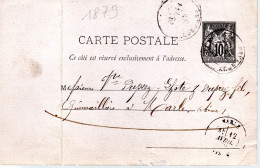 FRANCE / ENTIER POSTAL / CARTE POSTALE N° 89 CP1 DU 11 AVRIL 1879 - Standard Postcards & Stamped On Demand (before 1995)