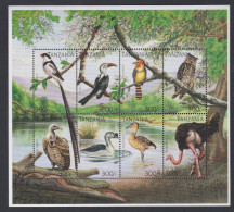 Tanzanie N° F 2004 / 11 XX  Faune : Oiseaux, Les 8 Valeurs Se Tenant En Petite Feuille Sans Charnière TB - Tanzanie (1964-...)