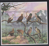 Tanzanie N° F 2016 / 23 XX  Faune : Oiseaux De Proie, Les 8 Valeurs Se Tenant En Petite Feuille Sans Charnière TB - Tanzanie (1964-...)