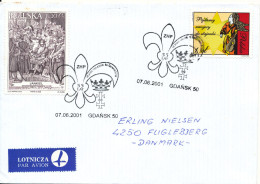 Poland Cover Sent To Denmark Gdansk 7-6-2001 Splecial Postmark - Storia Postale