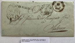 1860 „DI RL SERVIZIO“ In Green RR ! & UNRECORDED APPLIED ON ARRIVAL On Cover To Salerno (Campania Lettera Naples Napoli - Neapel