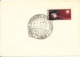 Poland Cover With Imperforated Stamp And Special SPACE (J.A. Gagarin) Postmark Lublin 27-3-1969 - Cartas & Documentos