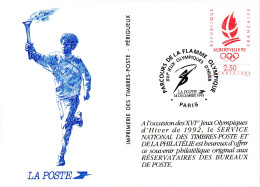 FRANCE / ENCART DE LA POSTE EN TAILLE DOUCE JO ALBERTVILLE 1992 - Other & Unclassified